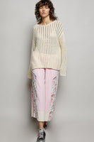 POL Lightweight Thin Knit Sweater in Natural