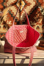 Load image into Gallery viewer, POL Quilted Floral Tote Bag in Pink/Yellow Multi

