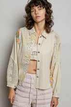 Load image into Gallery viewer, POL Patterned Patchwork and Crochet Detail Top in Cream Multi

