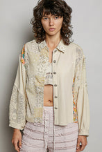 Load image into Gallery viewer, POL Patterned Patchwork and Crochet Detail Top in Cream Multi

