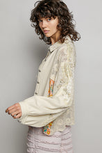Load image into Gallery viewer, POL Patterned Patchwork and Crochet Detail Top in Cream Multi
