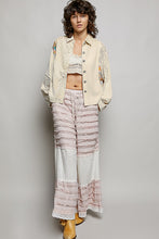 Load image into Gallery viewer, POL Patterned Patchwork and Crochet Detail Top in Cream Multi
