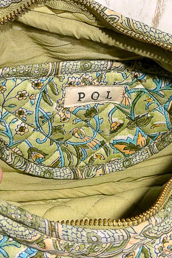 POL Crossbody Quilted Bag in Pistachio and Blue Multi ON ORDER