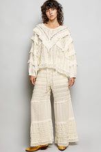 Load image into Gallery viewer, POL Ruffle Detailed Mixed Lace Top in Natural
