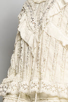 POL Ruffle Detailed Mixed Lace Top in Natural