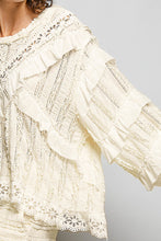 Load image into Gallery viewer, POL Ruffle Detailed Mixed Lace Top in Natural
