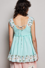 Load image into Gallery viewer, POL V Neck Sleeveless Thermal Top with Contrasting Detail in Aqua
