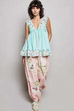 Load image into Gallery viewer, POL V Neck Sleeveless Thermal Top with Contrasting Detail in Aqua
