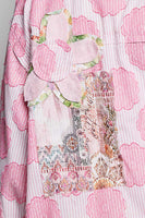 POL Woven Mixed Floral Detailed Top in Pink