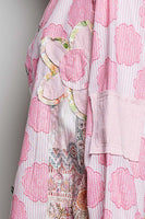 POL Woven Mixed Floral Detailed Top in Pink