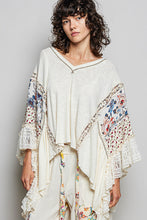 Load image into Gallery viewer, POL OVERSIZED Mixed Poncho Style Top in Natural
