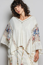 Load image into Gallery viewer, POL OVERSIZED Mixed Poncho Style Top in Natural
