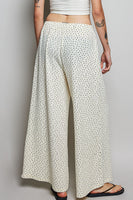 POL Textured Knit Floral Print Pants in Cream Floral