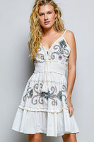 POL Embroidered and Sequined Dress in Ivory