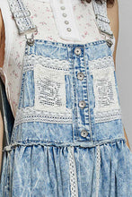 Load image into Gallery viewer, POL Denim Overall Dress with Lace and Crochet Details in Denim
