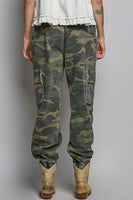 POL Twill Camo Joggers in Olive Camo