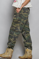 POL Twill Camo Joggers in Olive Camo