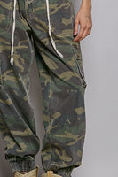 POL Twill Camo Joggers in Olive Camo