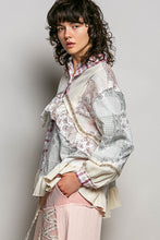 Load image into Gallery viewer, POL Mixed Prints and Ruffle Detailed Top in Cream/Red Multi

