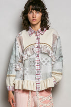 Load image into Gallery viewer, POL Mixed Prints and Ruffle Detailed Top in Cream/Red Multi
