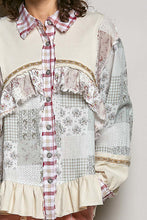 Load image into Gallery viewer, POL Mixed Prints and Ruffle Detailed Top in Cream/Red Multi
