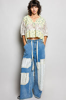 POL Floral Print Gauze Top in Yellow Floral