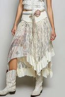 POL Layered Lace Skirt in Cream Mix