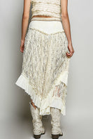 POL Layered Lace Skirt in Cream Mix