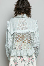 Load image into Gallery viewer, POL Lace and Crochet Jacket in Mint Sage
