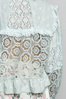 POL Lace and Crochet Jacket in Mint Sage