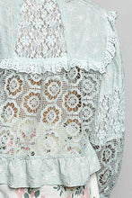 Load image into Gallery viewer, POL Lace and Crochet Jacket in Mint Sage
