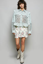 Load image into Gallery viewer, POL Lace and Crochet Jacket in Mint Sage
