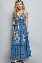 Load image into Gallery viewer, POL Embroidered Dress in Deep Denim
