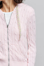 Load image into Gallery viewer, POL Cable Knit Hooded Sweater in Baby Pink
