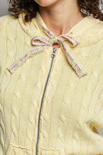 Load image into Gallery viewer, POL Cable Knit Washed Jacket in Pineapple
