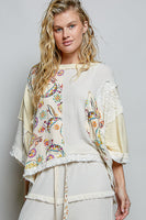 POL Boxy OVERSIZED Contrasting Top in Off White