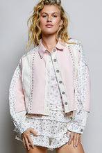 Load image into Gallery viewer, POL Contrasting Panel Jacket in Blush Multi
