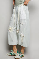 POL Knit Pants with Crochet Patch Details in Mint ON ORDER