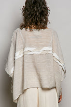 Load image into Gallery viewer, POL OVERSIZED Contrasting Textured Stripe Top in Natural Multi
