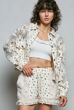 Load image into Gallery viewer, POL Floral Print Gauze and Lace Jacket in Cream Floral
