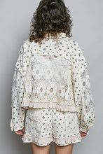 Load image into Gallery viewer, POL Floral Print Gauze and Lace Jacket in Cream Floral
