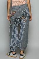 POL Mixed Patchwork Joggers in Black