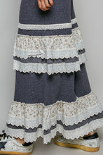 Load image into Gallery viewer, POL Thermal Knit Ruffle Tiered Pants in Charcoal
