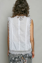 Load image into Gallery viewer, POL Botanical Lace Embroidered Sleeveless Blouse in Off White
