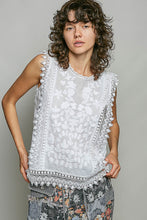 Load image into Gallery viewer, POL Botanical Lace Embroidered Sleeveless Blouse in Off White
