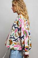 POL Embroidered Kimono Top in Natural Multi ON ORDER