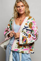 POL Embroidered Kimono Top in Natural Multi ON ORDER