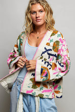 Load image into Gallery viewer, POL Embroidered Kimono Top in Natural Multi ON ORDER
