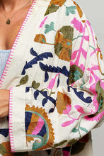 Load image into Gallery viewer, POL Embroidered Kimono Top in Natural Multi ON ORDER
