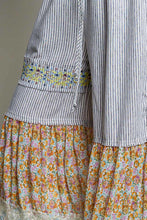 Load image into Gallery viewer, POL Denim and Mixed Panel Wide Leg Pants in Stripe Multi
